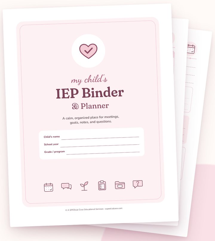 Parent IEP Binder and Planner pages